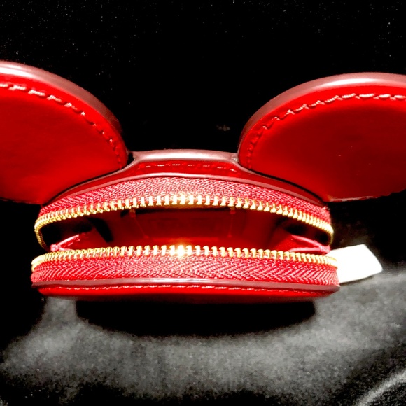 COACH X Disney Mickey Mouse Limited Edition Coin Purse Red Leather Ears Case NWT - Picture 3 of 3